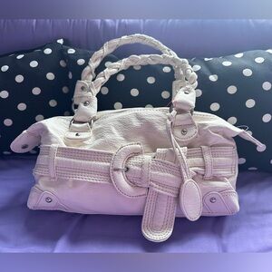 Red by Marc Ecko Hold on Trapunto Cream/White Top Handle Shoulder Bag